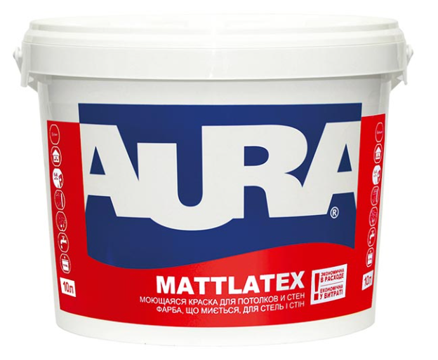Фарба акрилатна водоемульсійна Aura® Mattlatex глибокий мат білий 5 л